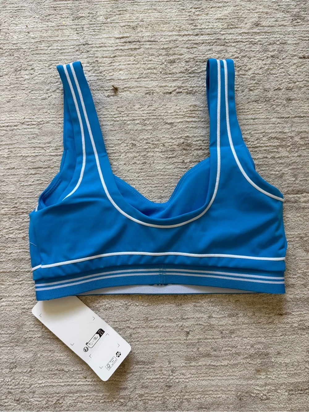 ALO Yoga Bright Blue V-Neck Sports Bra & High-Rise Leggings Set